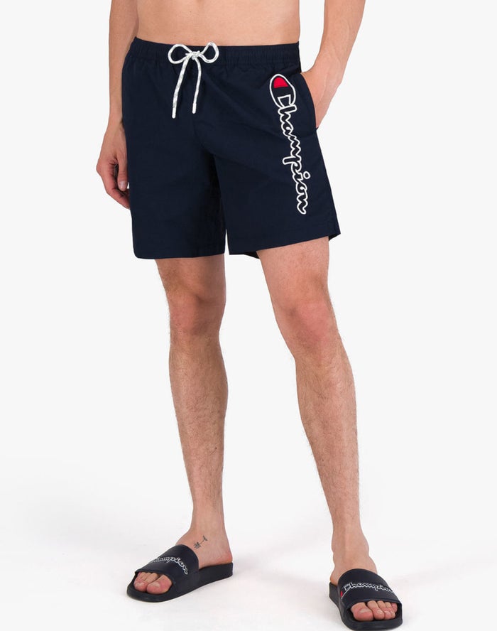 Champion Mens Shorts NZ - Board Vertical Script Logo Navy ( 5418-TBEZJ )